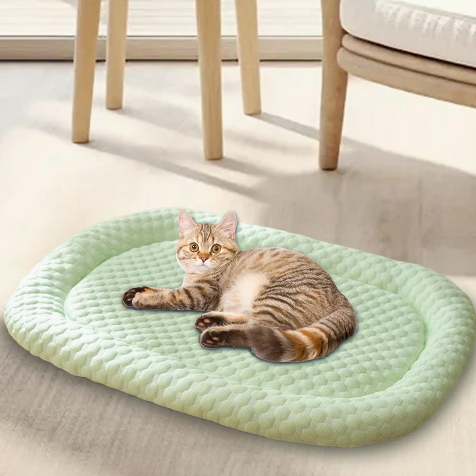 Manta refrescante para Perro, Transpirable y para Perros, Manta Resistente a Las Manchas para días calurosos, Transpirable y cómodo cojín de de Gato para Interiores | Cama de jaula de mascotas resistente a las manchas resistentes al agua para gatos, cojín