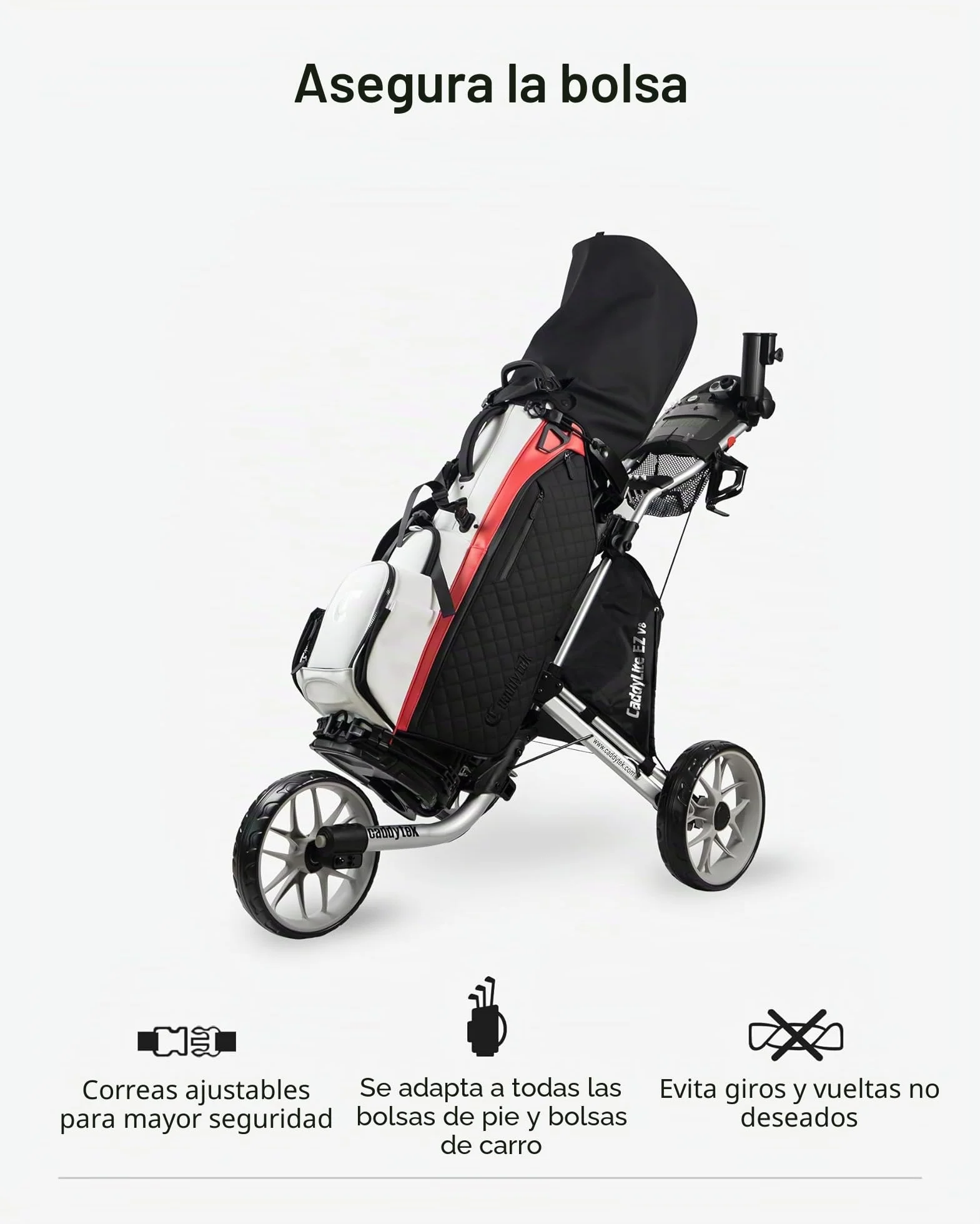 Caddytek CaddyLite EZ Fold Version 8 Carrito de Golf 3 Ruedas Plegable Ligero