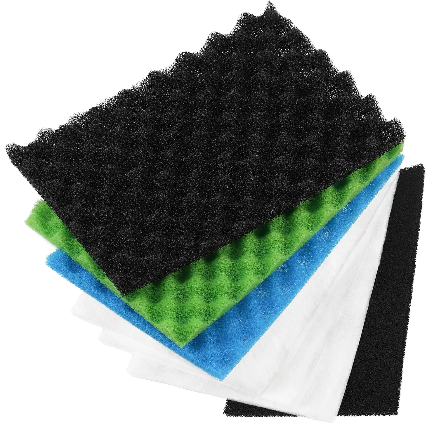Value Pack de almohadillas de filtro de espuma fina gruesa de polietileno para bricolaje, compatible con estanque de acuario (paquete de 7)