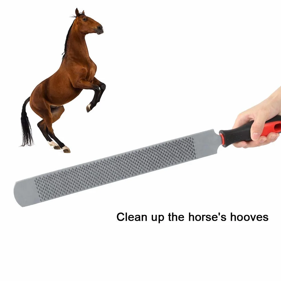 Zerodis Herramientas de Corte de pezuña Raspador de pezuña de Doble Cara Archivo de pezuña de Caballo Cuidado de pezuñas para Caballos Herramienta Profesional de herrador