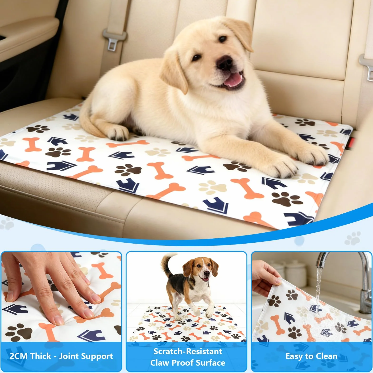 Alfombra Refrescante para Perros 90x60 cm - Colchoneta de Enfriamiento Automático para Mascotas, Lavable y Transpirable, Ideal para Perros y Gatos, L
