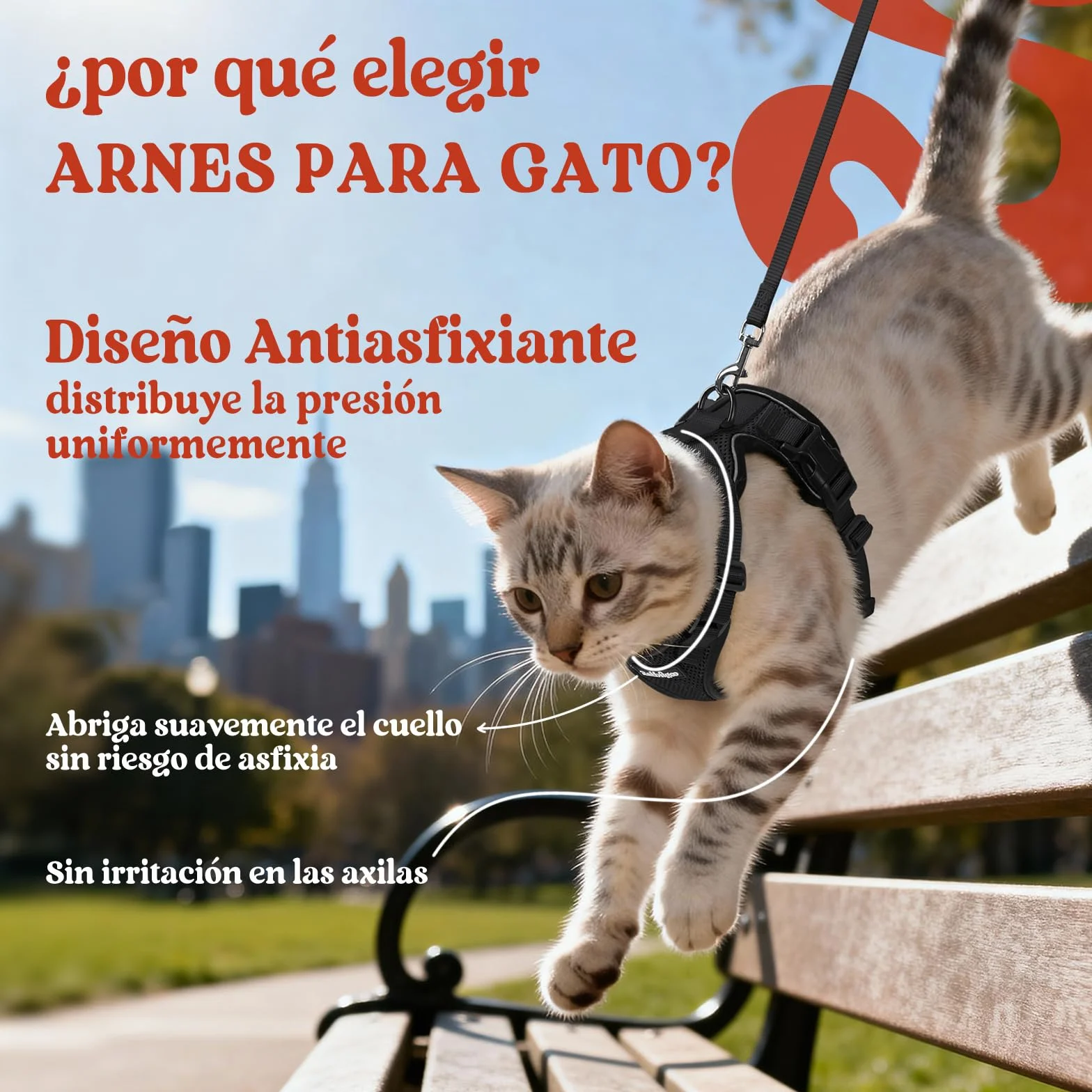 rabbitgoo Arnes para Gatos Antiescape con Correa 150cm, Arnes Gato Ajustable Reflectante, Chaleco de Tela de Malla Suave y Transpirable, Arnés Gato Pequeño para Caminar Entrenar, XS, Negro
