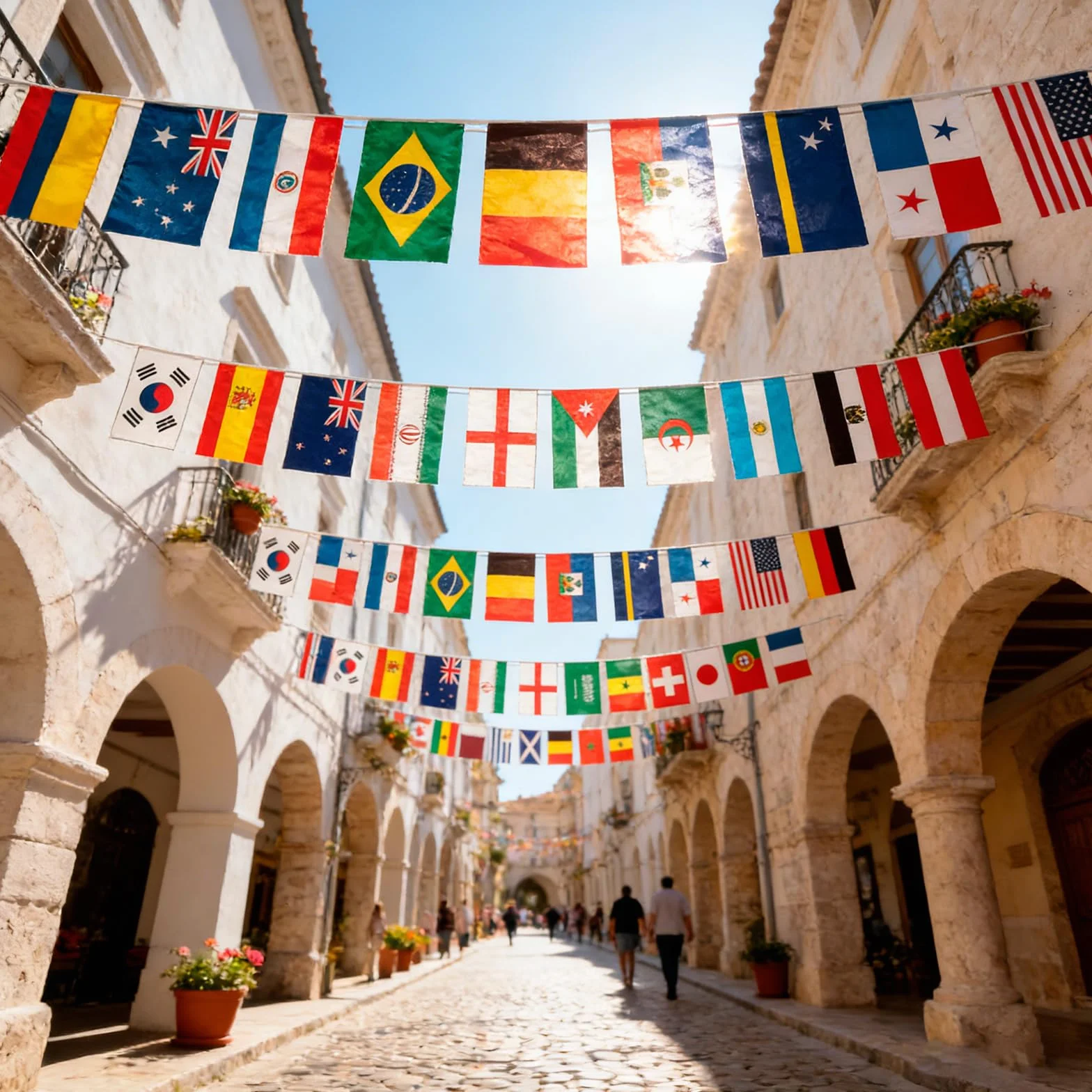 Campeonato Mundial 2026 Banderines 42 países 10 m decoración fiesta fútbol Alemania