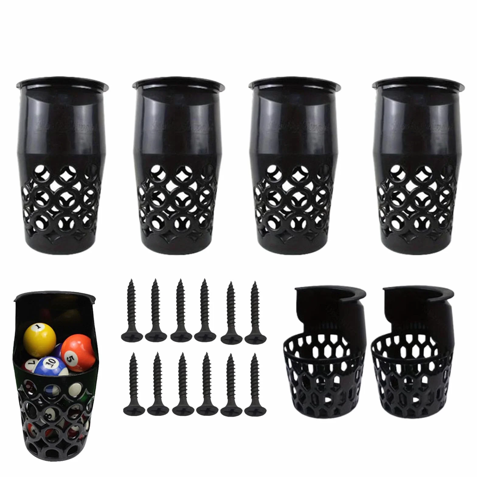 Cesta de billar, bolsillos de billar - 6x drop palliad billiard Storage Net, Accesorios de mesa de billar