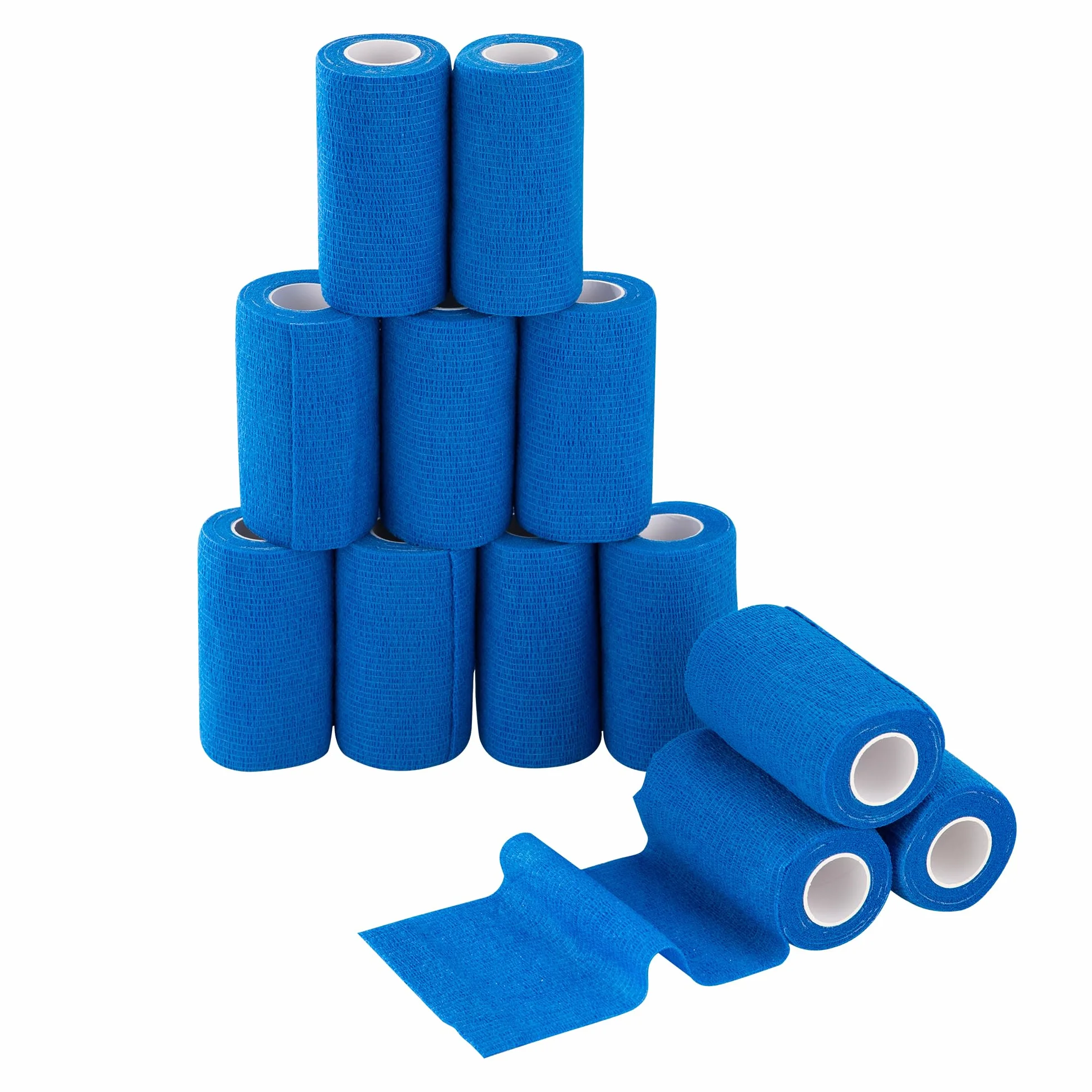 Vendajes Adhesivos PHYTOP Envoltura Veterinaria (Azul) de 10cm X 4.5m, Venda Autoadhesiva Elástica para Protección de Muñecas y Tobillos