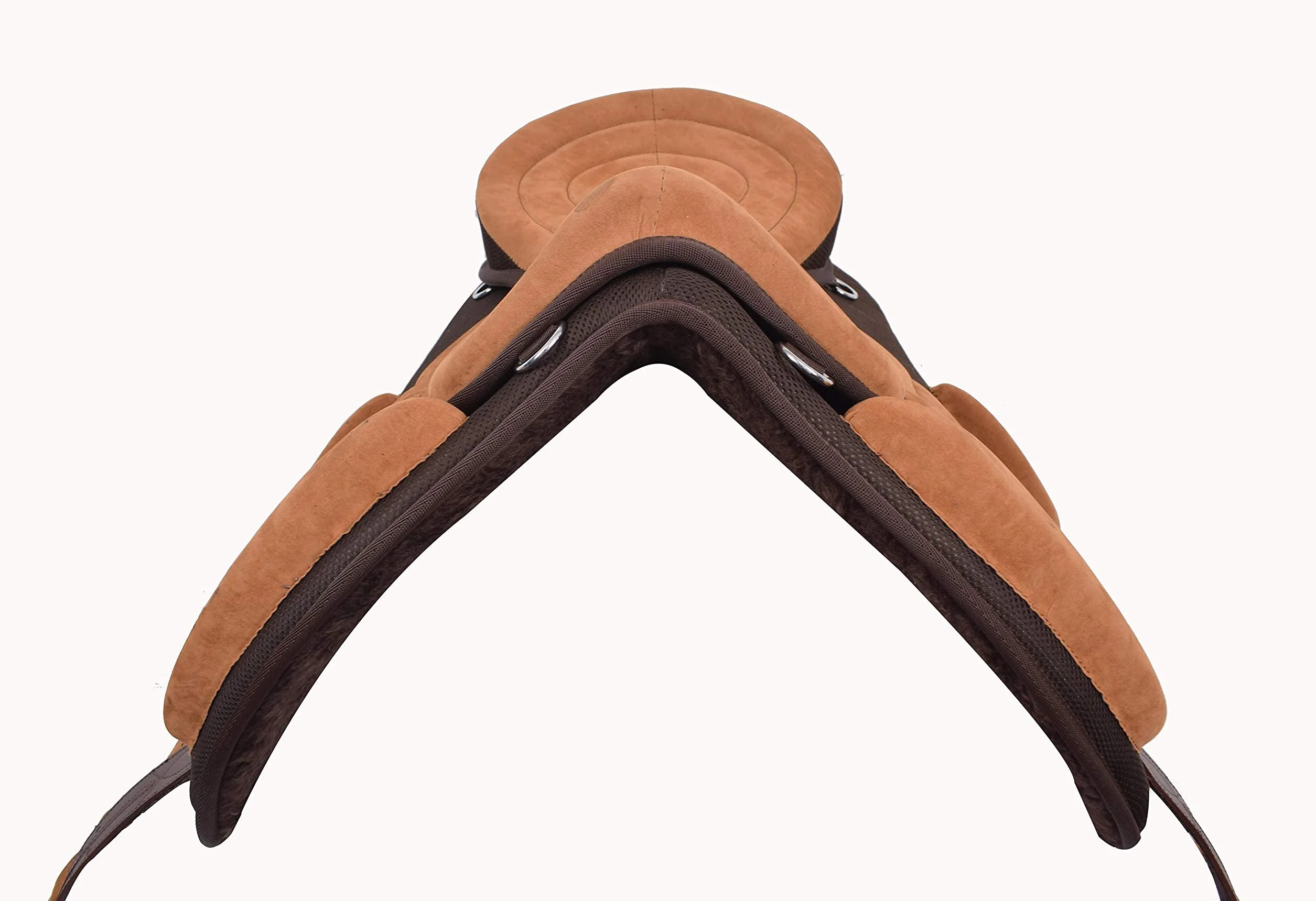 EU Sillas de montar de caballo sintético sin árbol Freemax Western Horse sin árbol con circunferencia a juego
