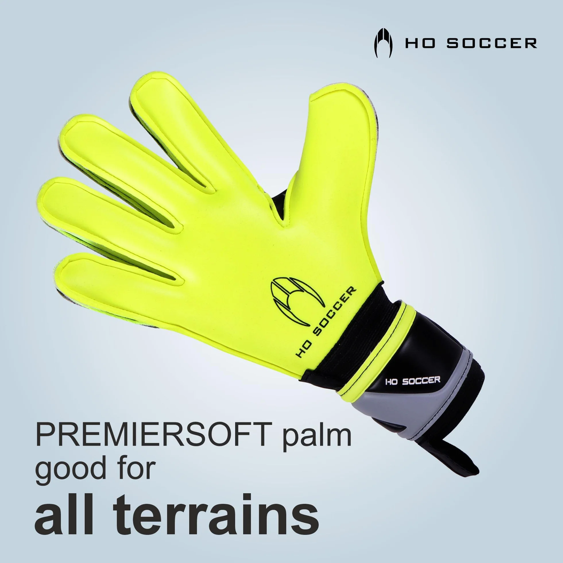 Guantes de Portero KORAZA HO Soccer con Protección Dedos Extraíbles Gris Lima