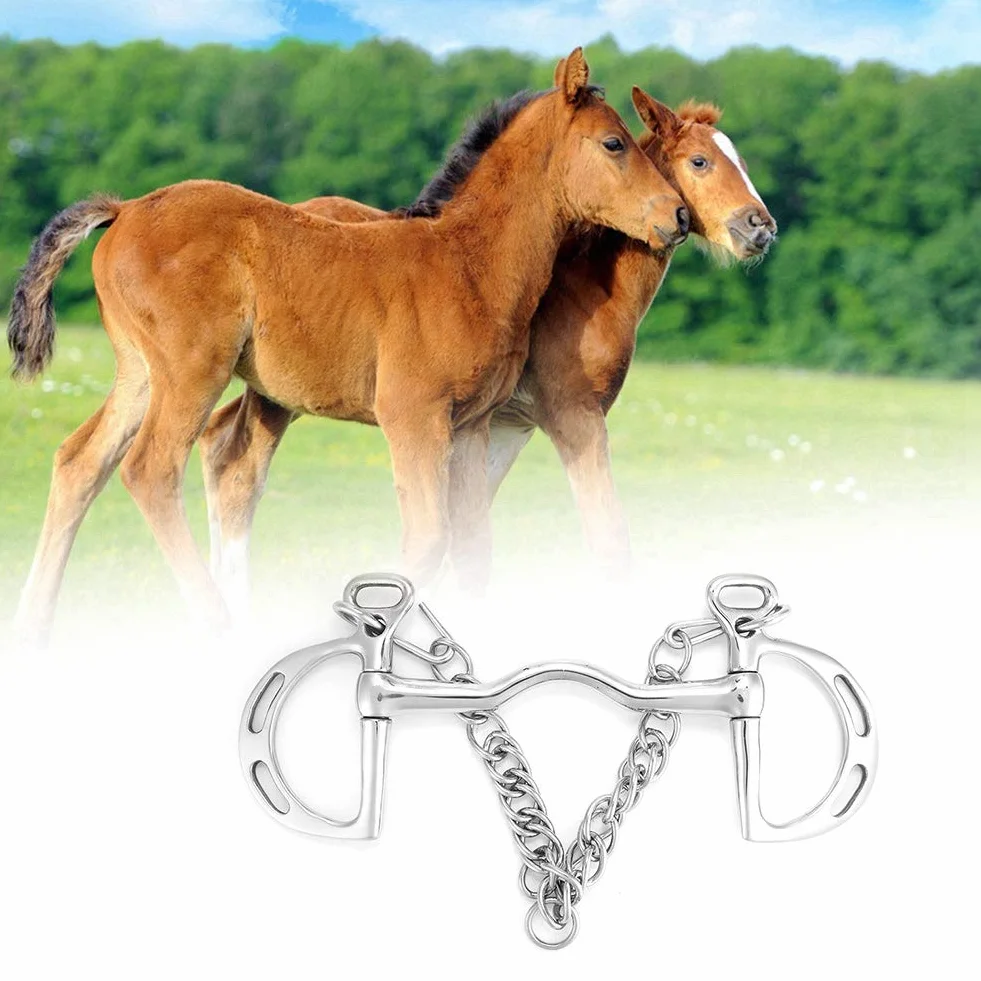 wosume Rodillo de Boca cómodo y Seguro, masticación de Caballos, Cadena de Boca de Caballo Caballo Bocado para Caballo para Uso prolongado(The Horse's Mouth is 125 mm Long)