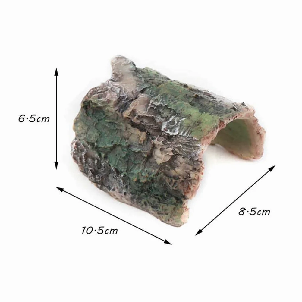 Escondite de reptiles con corteza de simulación, caja de cueva para reptiles, decoración de esquina de hábitat, escondites de camaleón, lagarto serpiente, accesorios para caja de reptiles, adornos