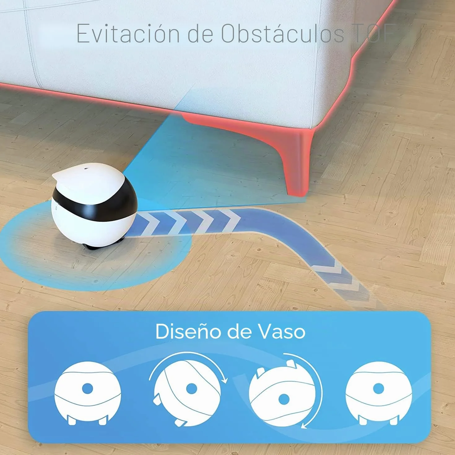 Enabot Móvil Cámara de Vigilancia WiFi Interior inalámbrica,1080P FHD Cámaras de Vigilancia,Visión Nocturna,Audio Bidireccional,Detección de Movimiento,Control Remoto,óptima para Bebé/Mascota/Anciano