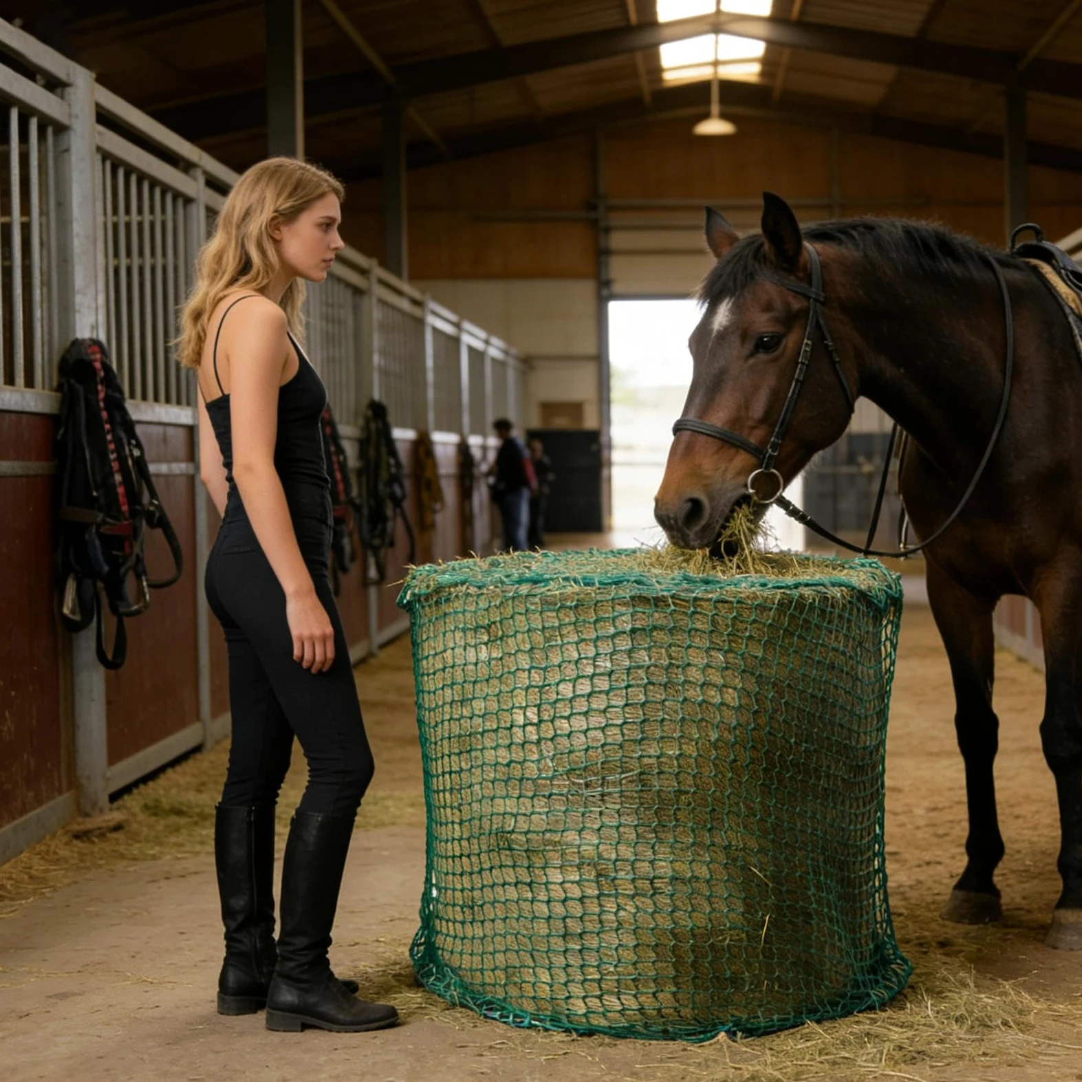 Red para Heno Organizador De Alimento Para Caballos | Bolsa De Alimento Para Ganado para Caballerizas Veterinarios Jinetes Cuadras Escuelas de Equitación Ranchos Granjas y