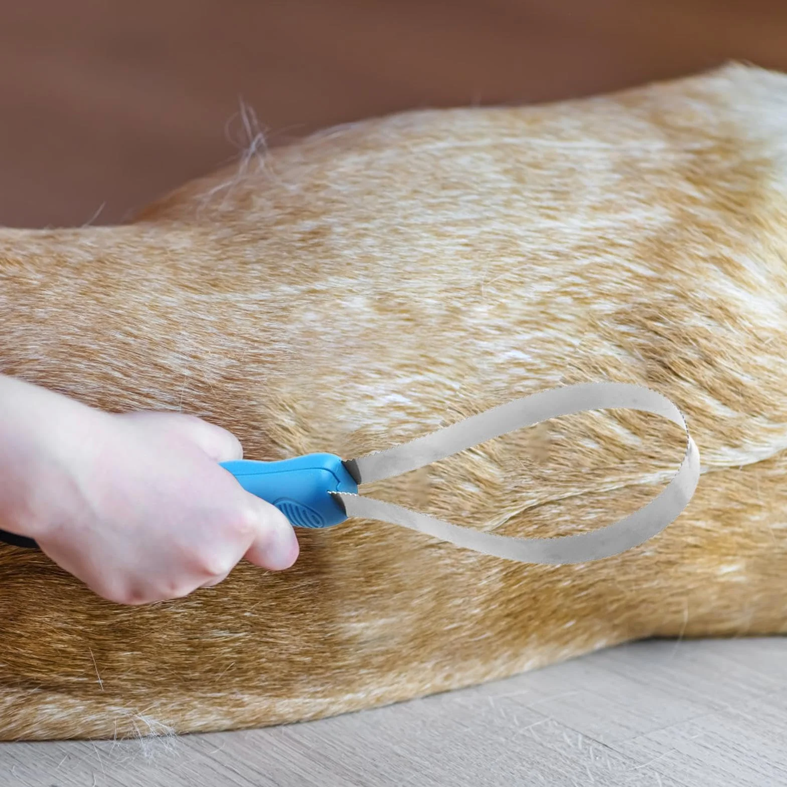 Hoja De Muda De Pelo De Doble Cara - Herramienta De Muda De Pelo Para Perros Y Caballos De Acero Inoxidable De 27,5 X 7 X 3 Cm | Cepillo De Dientes Fino Y Grueso De Metal Para Mascotas, Cuidado Del Ca