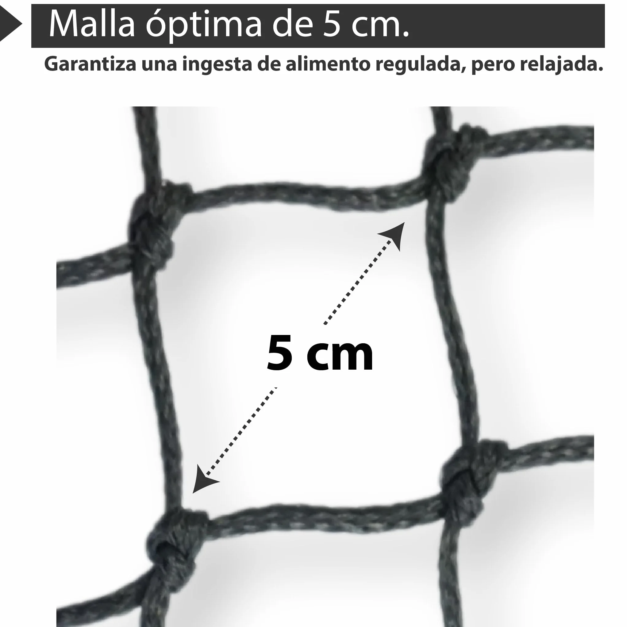 Pferdelinis Red de heno para Caballos ocupación para Caballos Red de heno de Malla Estrecha 5x5 Ideal para una alimentación Lenta 4-5kg