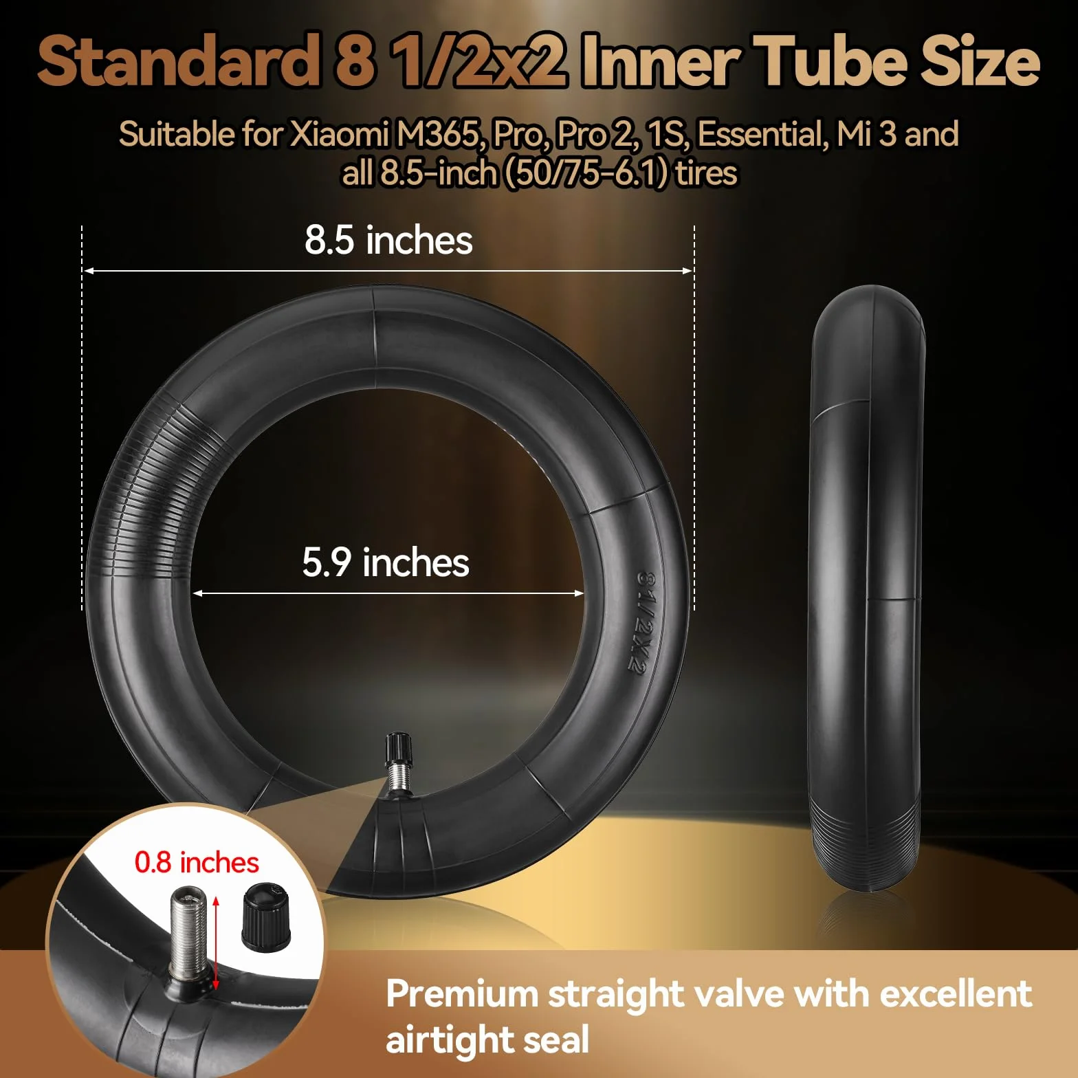 Cámara de Aire para Xiaomi Electrico 8.5 Pulgadas, 50/75-6.1, Repuesto para M365/Pro 2/Mi 3
