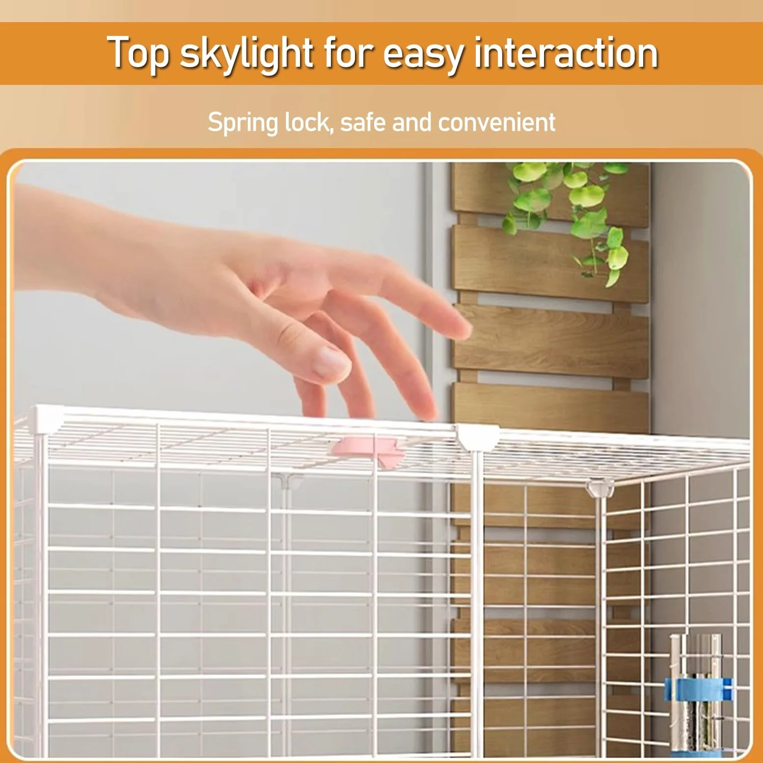 Conejera Doble, Conejera de Interior con Espacio de Almacenamiento - Conejera para Animales Pequeños con Dos Bandejas Deslizantes para Conejos, Chinchillas y Hurones(White)