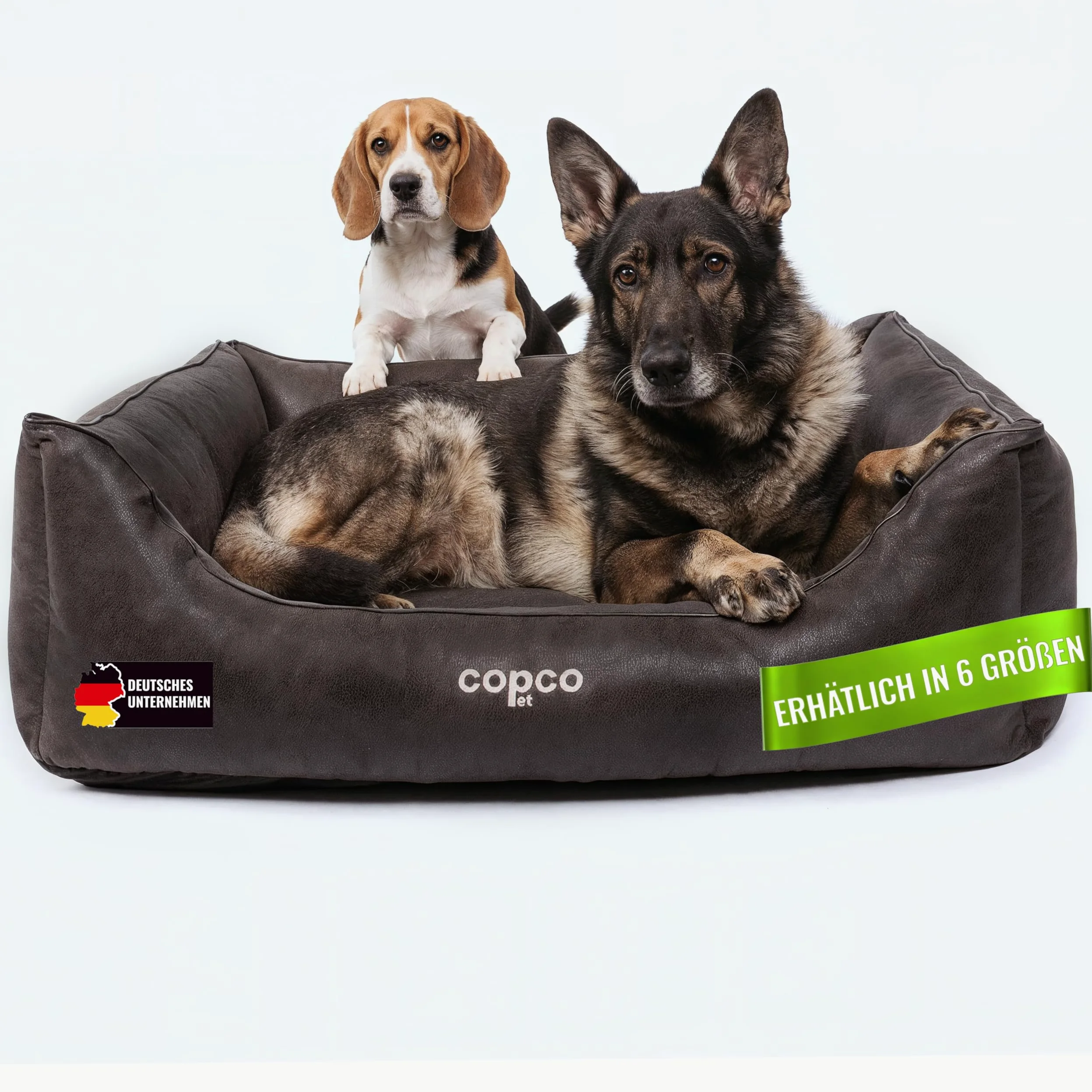 Copcopet Cama para perros Emma, cama impermeable para perros, perros espacio de dormir en imitación ante, perros – colchón de espuma de copos o espuma viscoelástica ortopédica