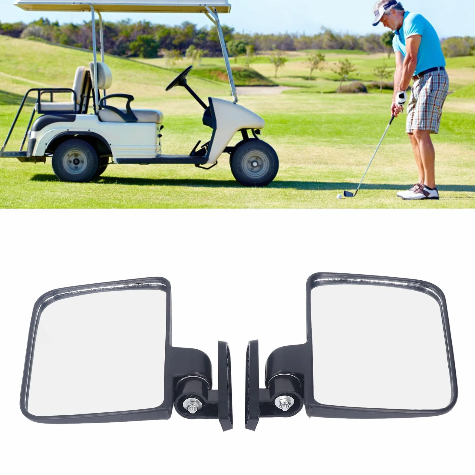 Uniwersalne przezroczyste lusterka wsteczne do wózka golfowego 180° HD