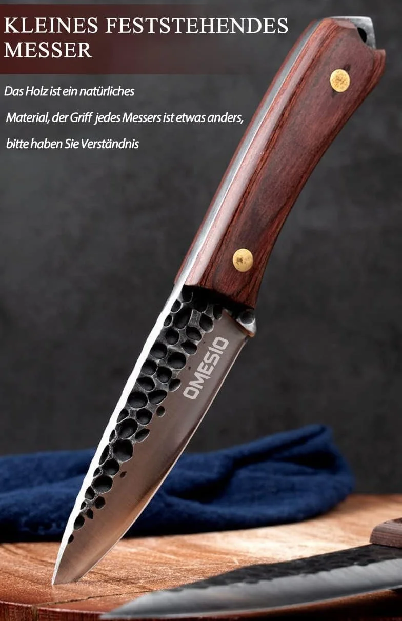 Bushcraft knife with sheath full tang outdoor small fixed blade