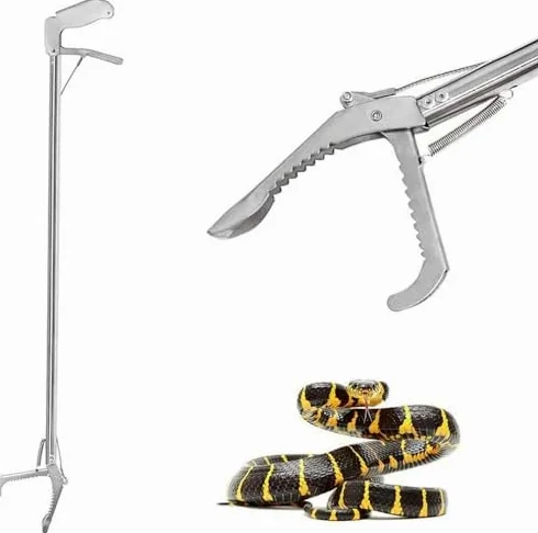 Pinzas de agarre para reptiles, herramienta de manejo de mandíbula ancha para serpientes y serpientes de cascabel, 75 cm de largo, ideal para manejo seguro y captura de reptiles
