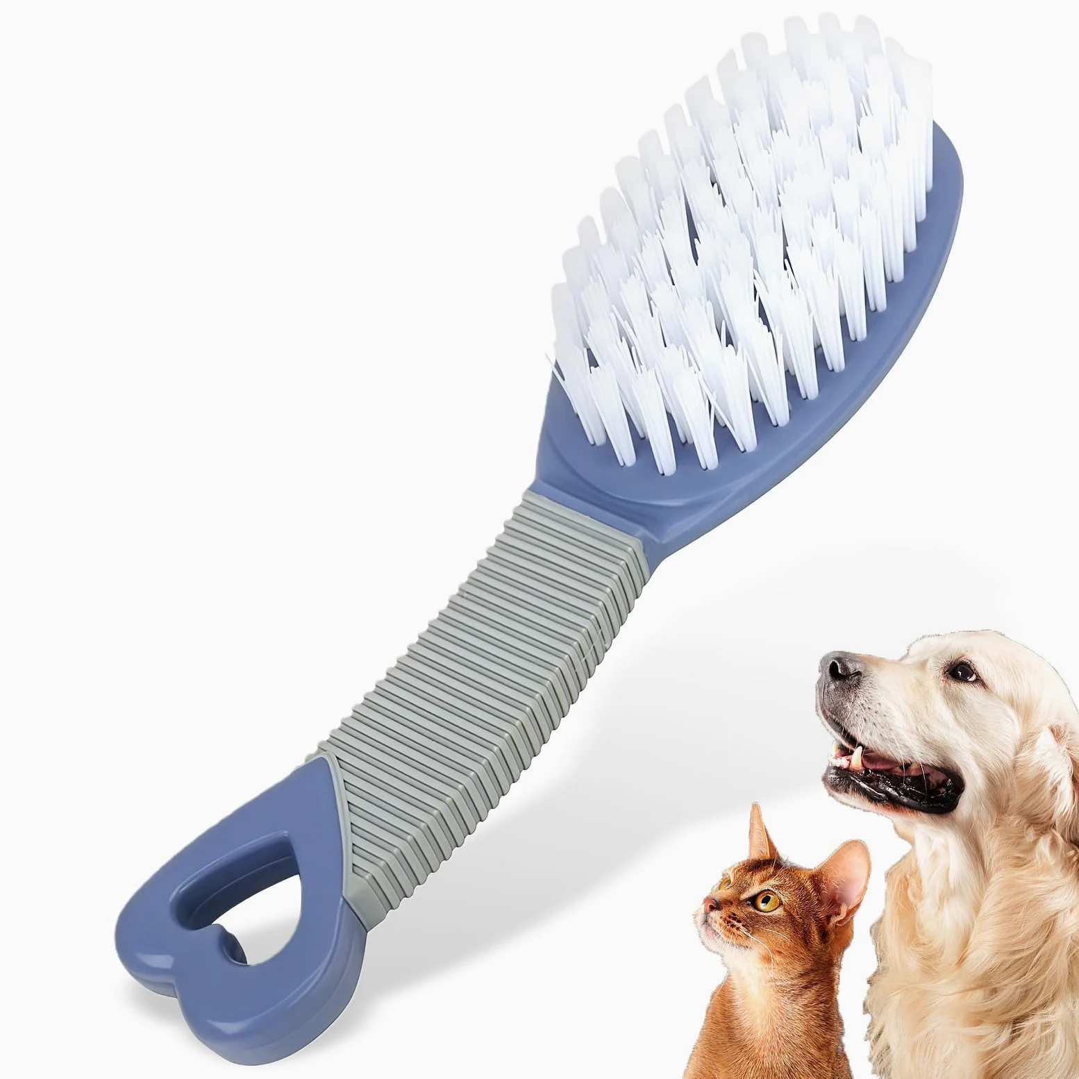 Cepillo para mascotas para perros y gatos de pelo corto, cerdas suaves y firmes, cepillo para desprendimiento, elimina el pelo suelto, el polvo y la suciedad