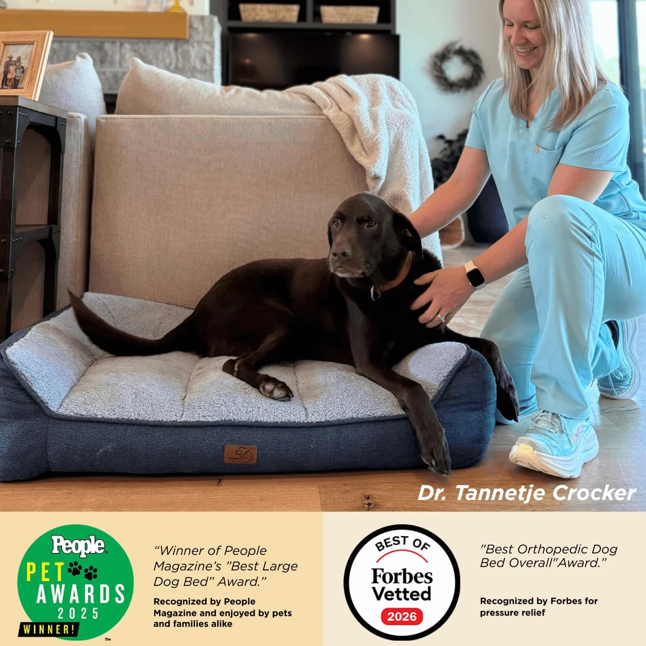 Bedsure Cama Lavable Perros Grandes - 106x76cm Sofá para Perro Extra Grueso y de Soporte con Funda Impermeable, Cama Antideslizante de Peluche Sherpa Suave, Gris Oscuro