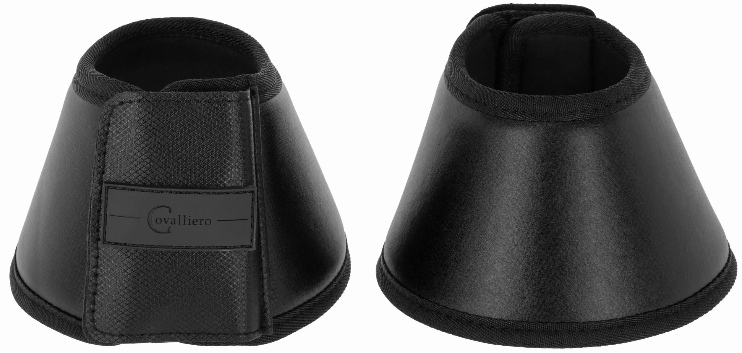 Covalliero 2 Protectores de Campana Protecto, Negros, xxxfull, Caucho sintético, para Caballo, amortiguadores, autocierre de Gancho y Bucle de Doble Seguridad