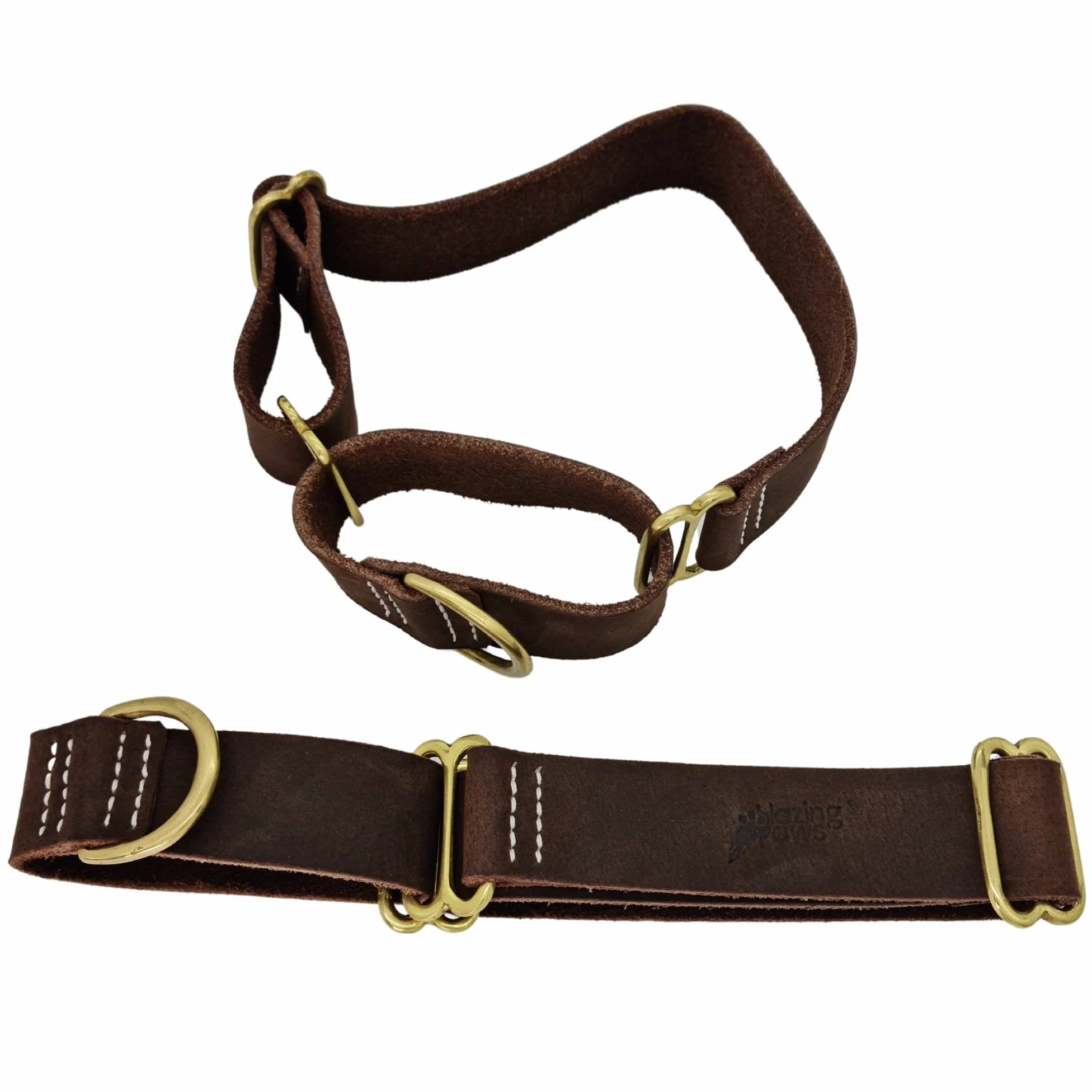 Blazing Paws Vibrania Martingale - Collar de perro de cuero desgastado súper suave para perros grandes, XL, XXL, 1.5 pulgadas de ancho en tonos vintage coloridos (XL: tamaño del cuello 19-22 pulgadas,