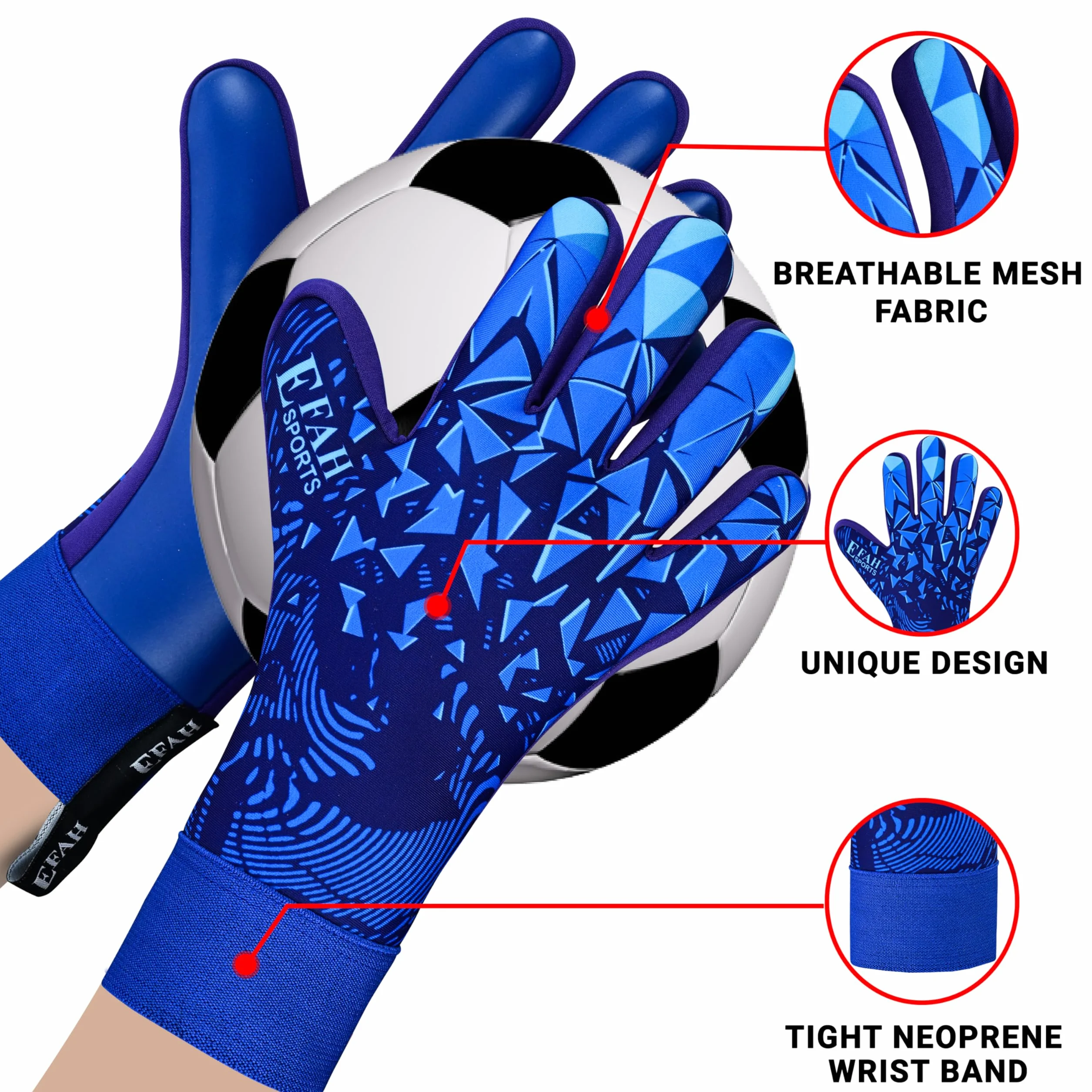 Guantes de Portero de Fútbol para Niños con Palma de Látex y Protección de Dedos