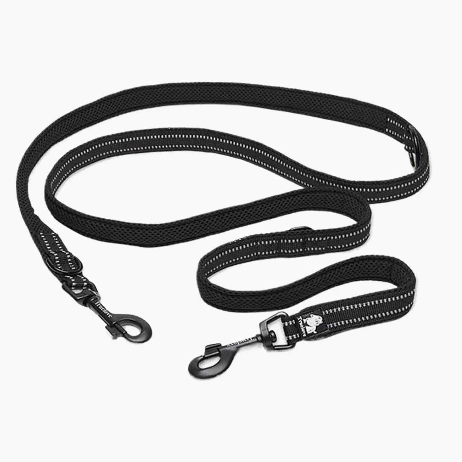 Cinturón de Nailon 7 en 1 for Perros con Manos Libres for pasear, con Doble Gancho, Multifuncional, for Entrenamiento. Correa Perro(Black,L)