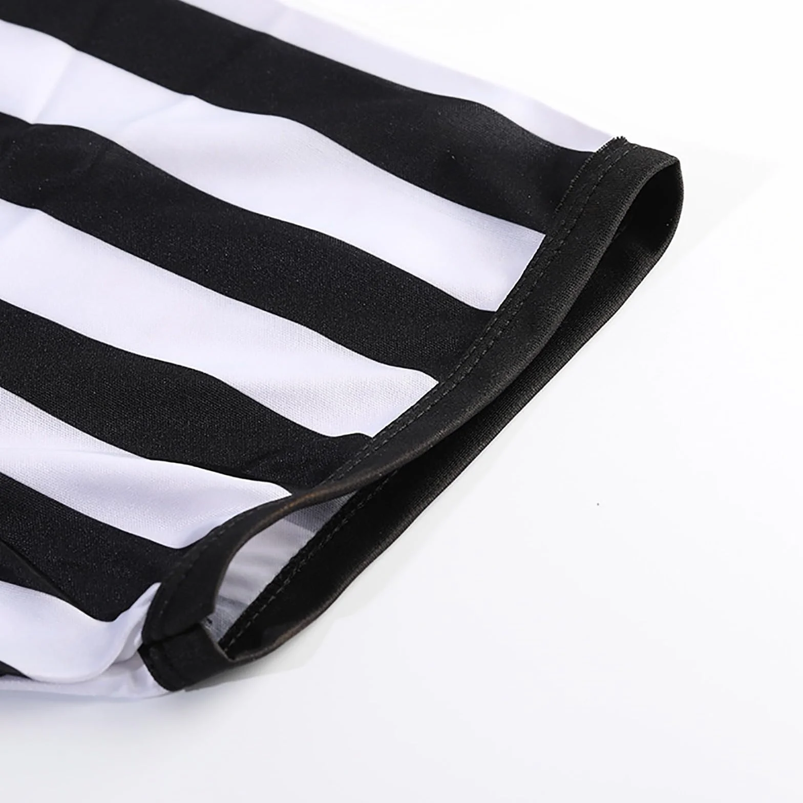 Camiseta de árbitro para adultos con cuello en V transpirable a rayas manga corta