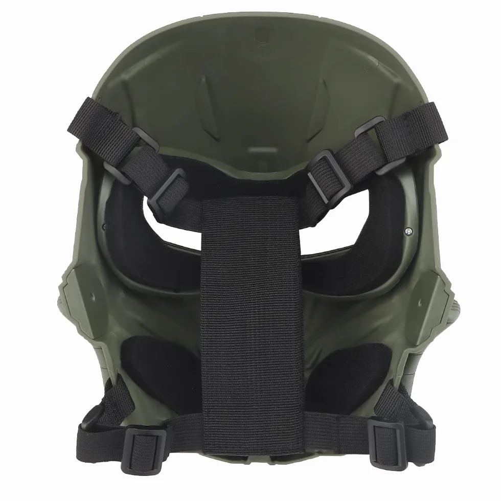 Máscara Táctica Pistola Aire Comprimido Grey Lens Full Face Skeleton Paintball Protección Máscara Juegos Guerra Halloween