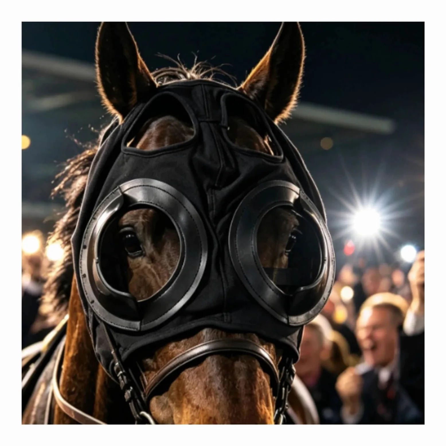 Máscara Facial de Caballo con Capucha, Equipo de Animal for protección de la Cabeza y la Cara, 1 ud.(Fly Mask with Fringe)