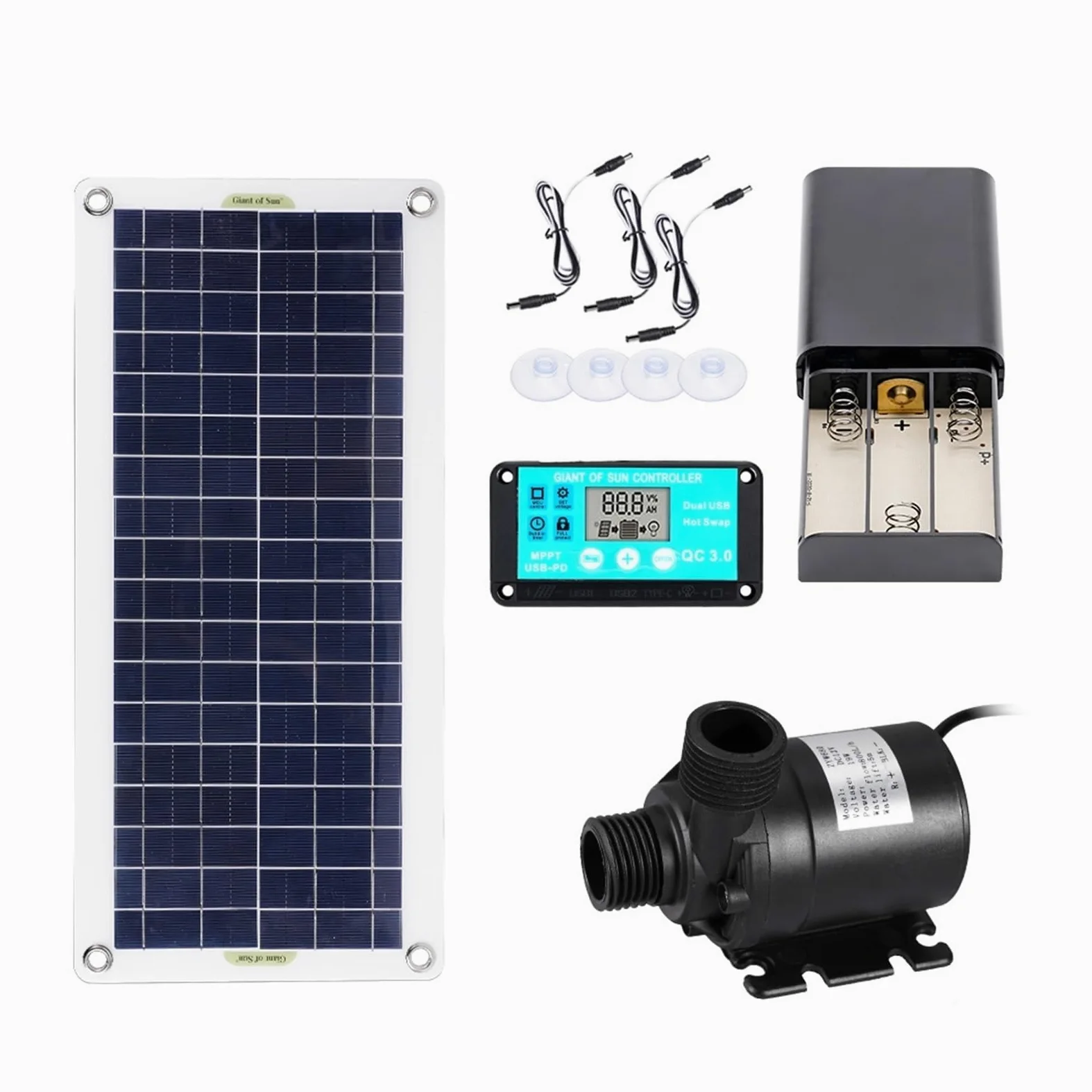 Bomba de agua Solar de 50W, Panel Solar sin escobillas, Kit de piscina de agua for peces, decoración de jardín de 12V, fuente alimentada por piscina, estanque, acuario(With 10A controller)