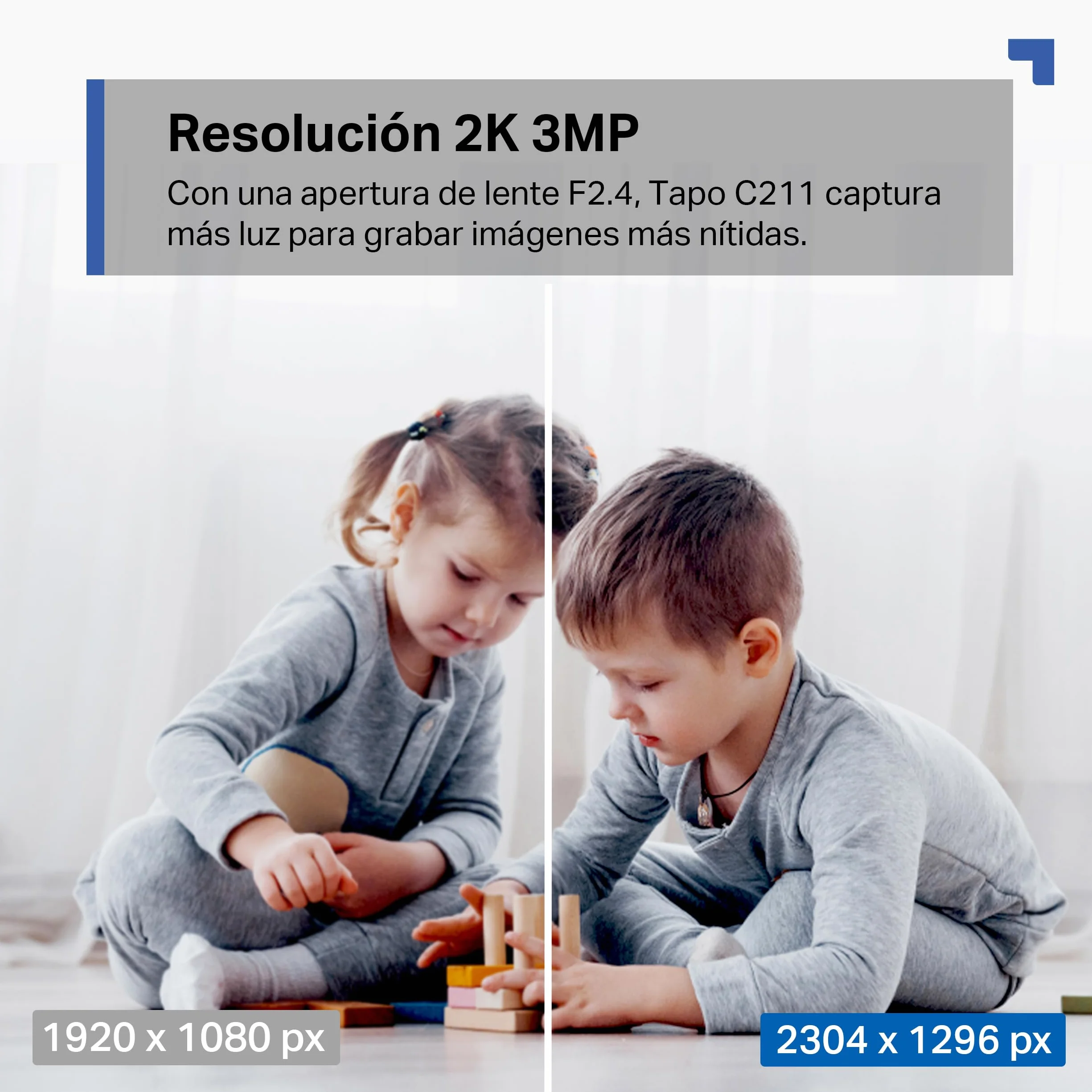 Tapo C211-2K Pan/Tilt Cámara de Seguridad Interior para Monitor de bebé-cámara de Mascotas-Detección de Movimiento y Seguimiento-Funciona con Alexa y Google,Admite Tarjeta SD hasta 512 GB