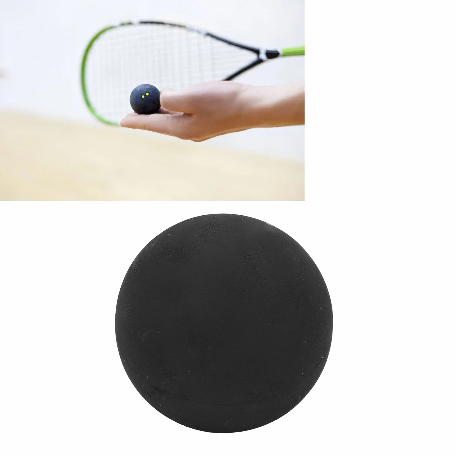 Pelota de Squash de Competición Doble Punto Amarillo 37 mm Goma