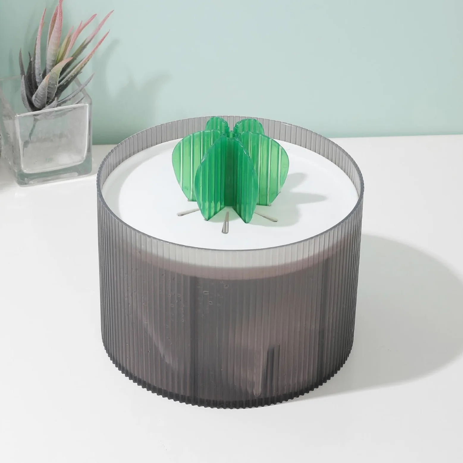 comedero automático para Gatos, Comedero eléctrico for Perros, Bebedero de Gran Capacidad for jardín, balcón o Garaje(Grey,C)