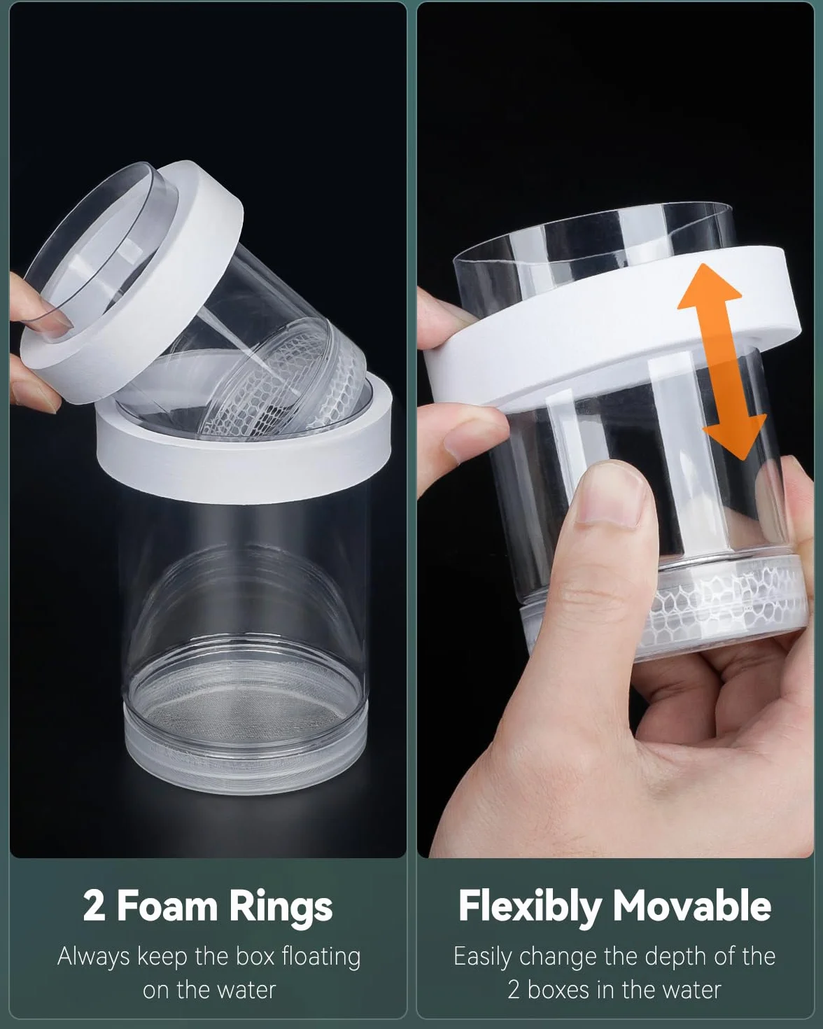 Pawfly Caja de Cría para Acuario, Pecera de Reproducción Flotante para Guppys, Separador para Alevines, Incubadora de Plástico para Camarones, Betta y Pez Payaso, Mediana