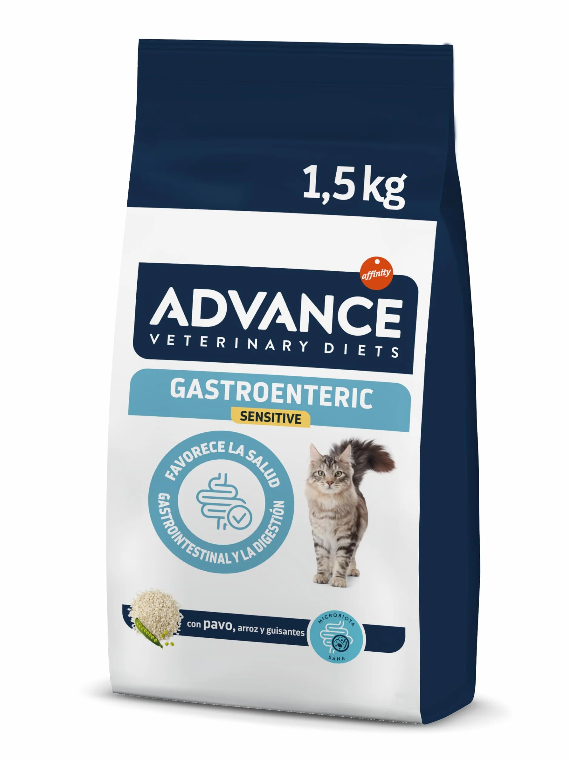 Advance Veterinary Diets Gastroenteric Sensitive, Pienso para Gatos con Trastornos gastrointestinales, 1,5kg