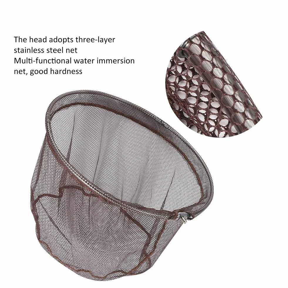 Fyearfly Cabezal de Red de Aterrizaje Plegable, Secado Rápido, Accesorio de Pesca Portátil