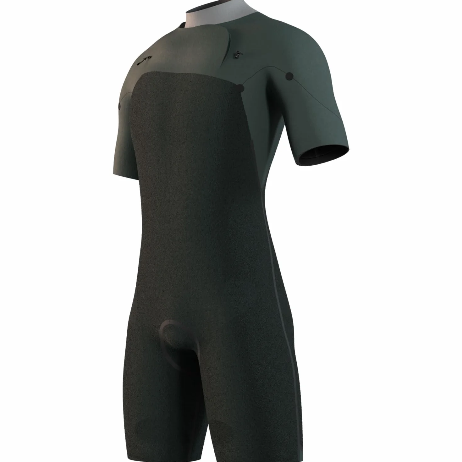 Mystic Motion Traje de neopreno corto 3/2 mm cremallera frontal arena negra