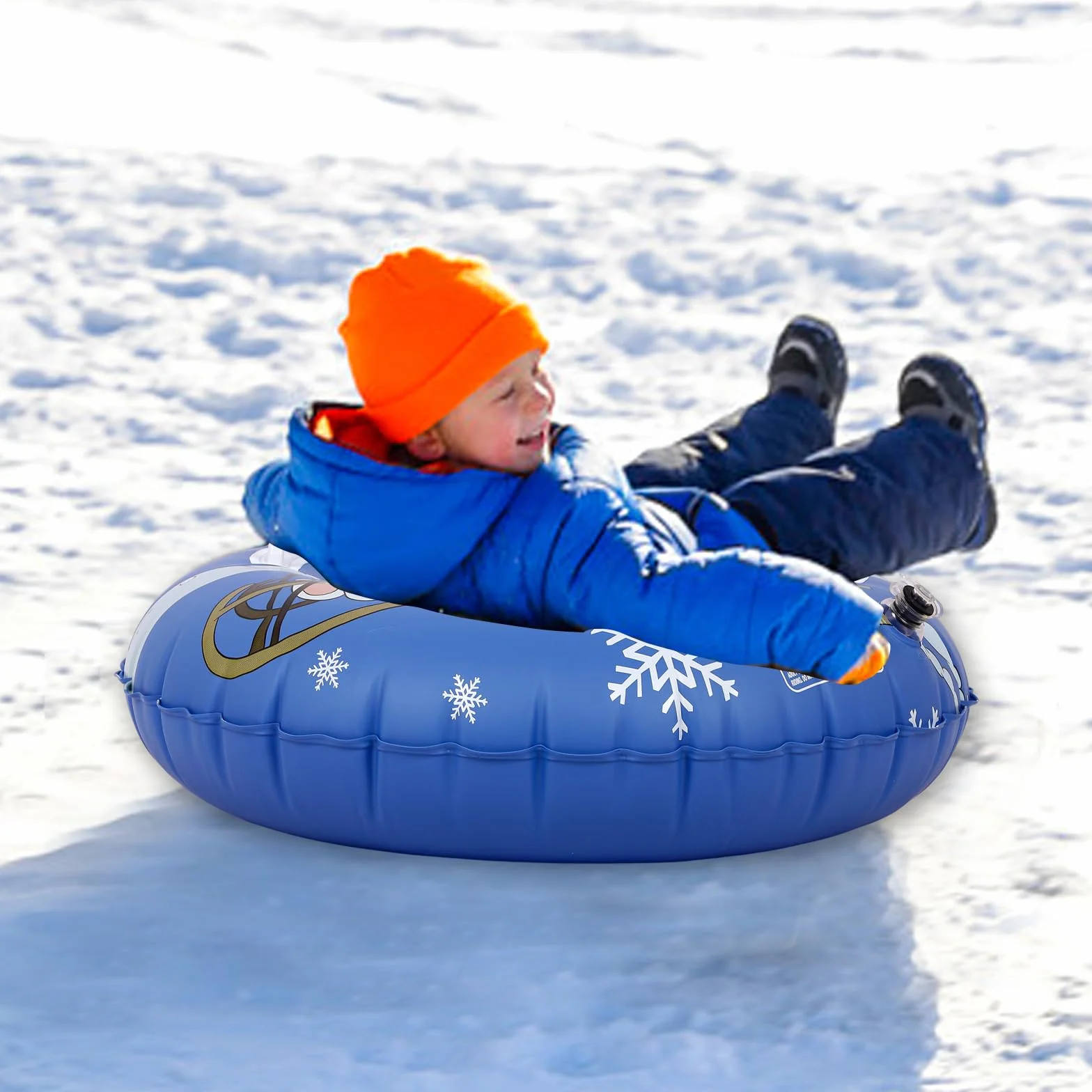 Trineo inflable de nieve Gukasxi Trineo para niños adultos con asas grueso para invierno patinaje esquí