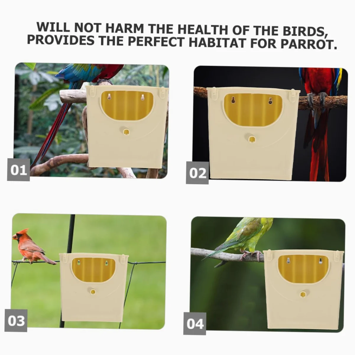 COLLBATH 2 Juegos de Cajas de Cría para Pájaros Elegantes Y para Periquitos de Plástico Resistente a La Intemperie con Salida para Nido 5 Unidades