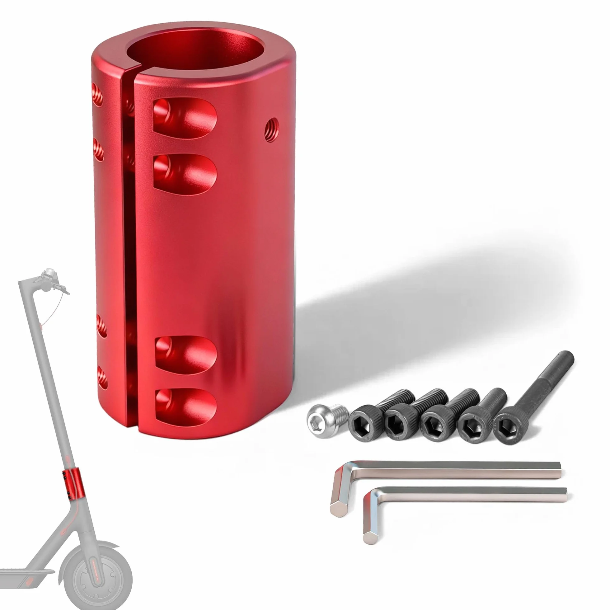 Abrazadera plegable aleación de aluminio compatible Xiaomi M365 Pro 1S Pro2 patinete eléctrico rojo