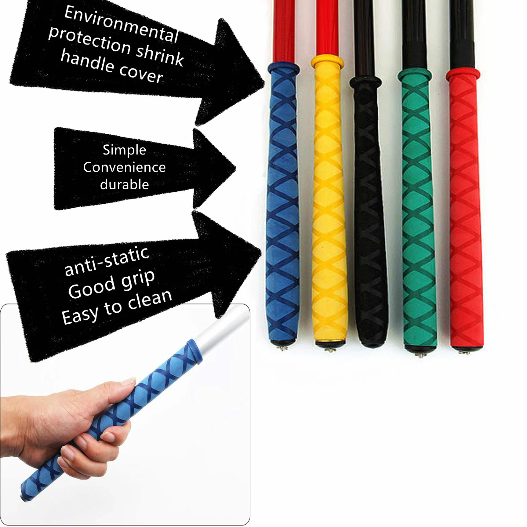 Tubo de Envoltura termorretráctil X-Tube Antideslizante Impermeable para Caña de Pescar y Mango