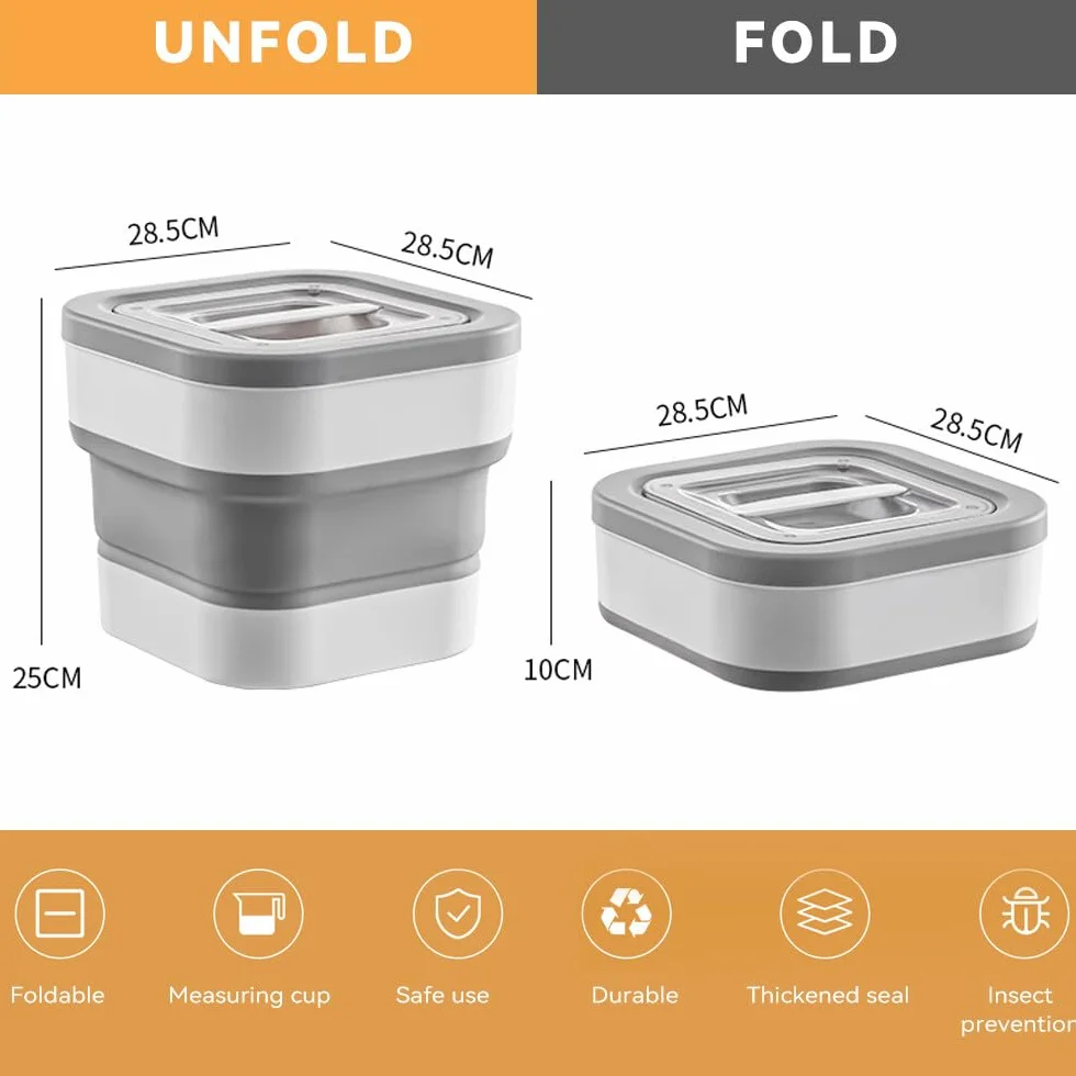 Almacenamiento de comida para perros, Contenedor de comida plegable, Caja de comida para perros de, Contenedor de comida para mascotas bien sellable Puede