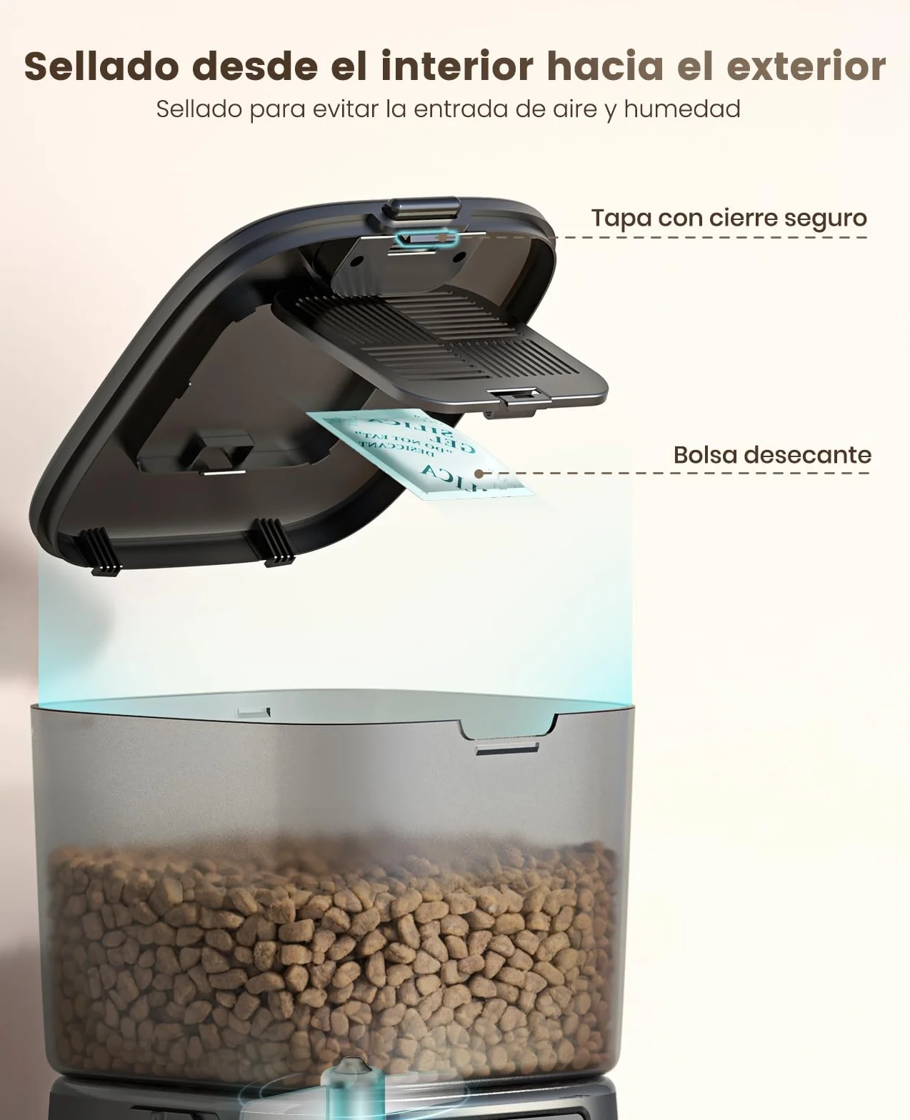 oneisall 3.5L Comedero automático para Gatos, Comedero Inteligente WiFi para Gatos, Control App, 1-10 Comidas al día, Dispensador de Comida para Gato/Perro, con Cuenco de Acero Inoxidable