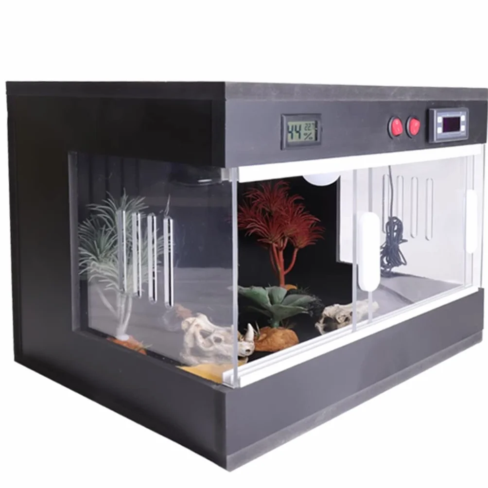 Caja de Vivarium de PVC Hábitat para Reptiles Serpiente Lagarto Tortuga Jaula Caja de Transporte Incubadora con Calefacción para Mascotas Caja de Tienda de Mascotas para el Hogar Casa para Mascotas pa