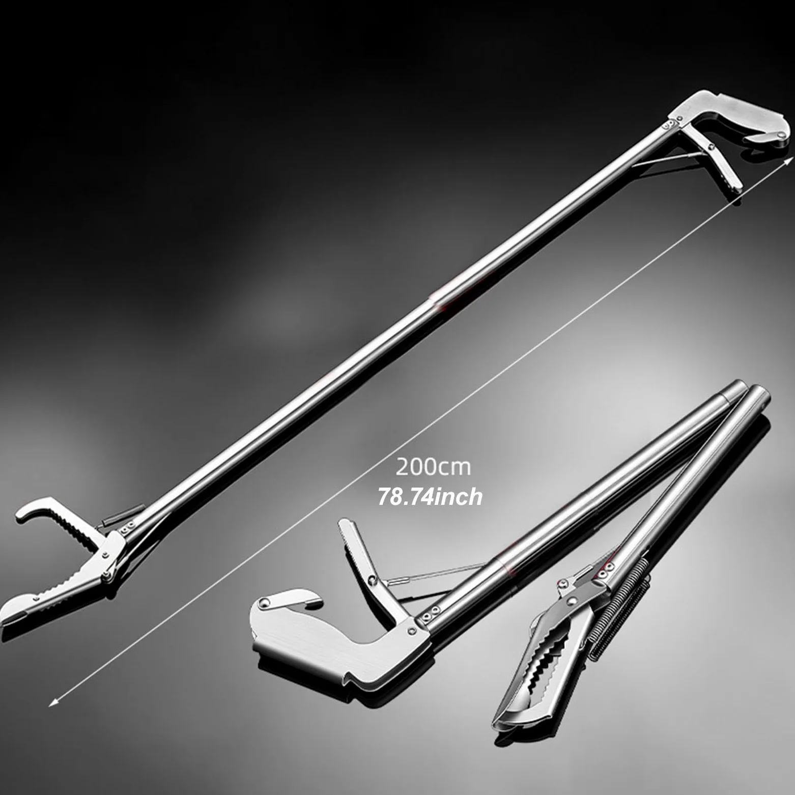 Colcolo Herramienta Plegable para atrapar Serpientes, Pinza para Serpientes de, Herramienta versátil para Alimentar, Ligera, Antideslizante, con, Caño Curvo de 200 Cm