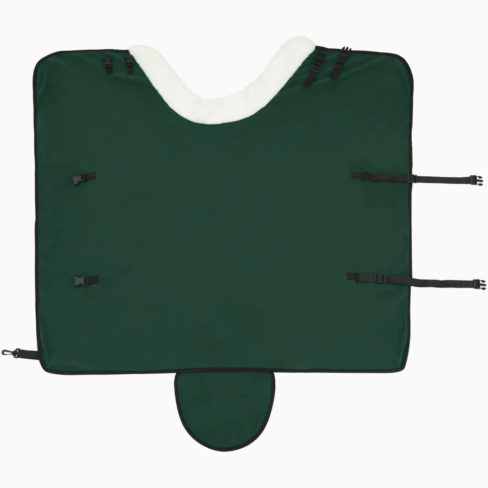 Manta para caballo, forro polar, 75 cm, con hebillas ajustables, resistente al viento y transpirable, manta de invierno para establo, sauce y exterior, incluye solapa de cola y cinturón