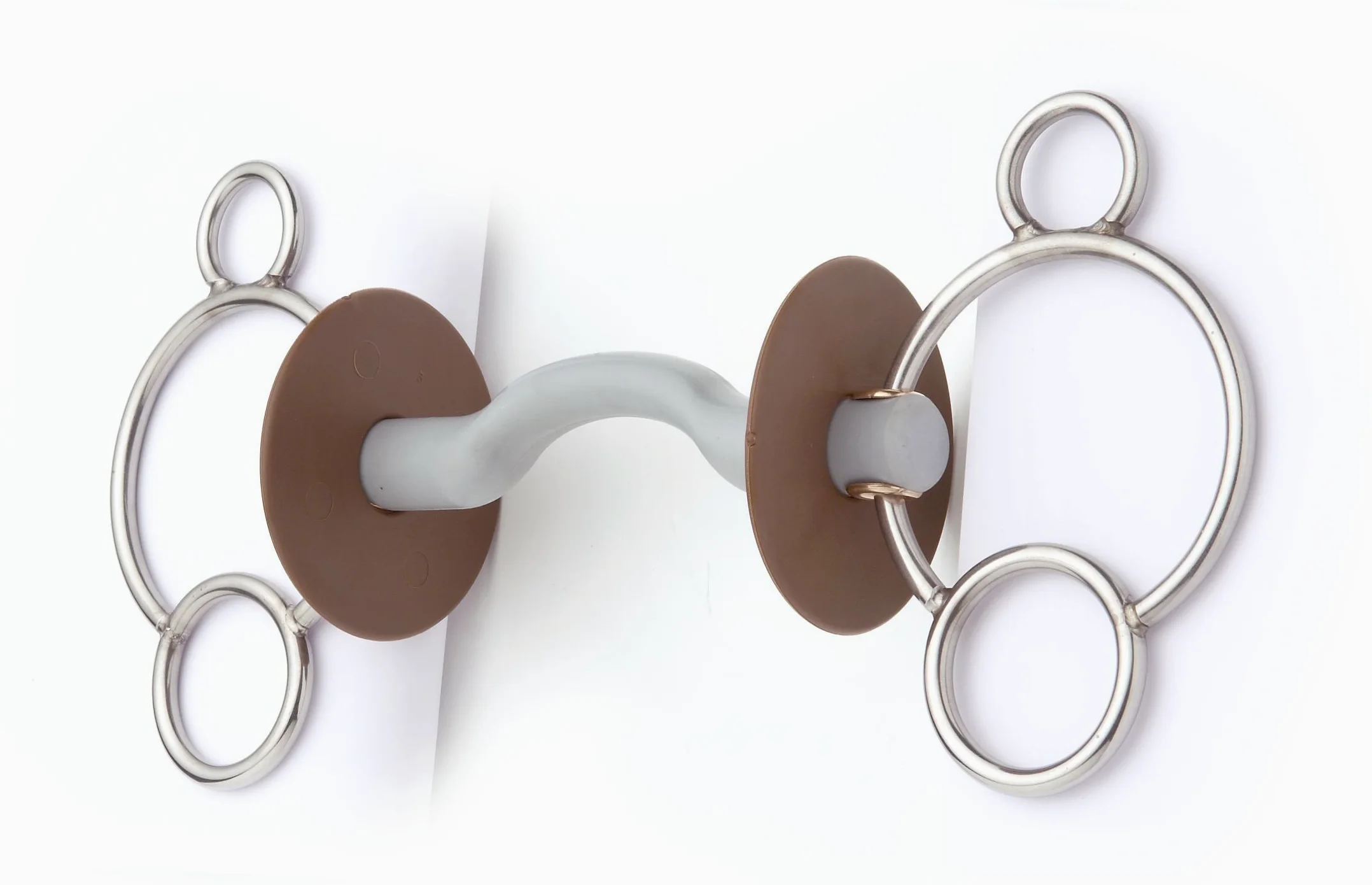 Beris Gebiss 3-fach Ring Zungenbogenstange Soft - Filete para Caballo, Color Gris, Talla DE: 130mm
